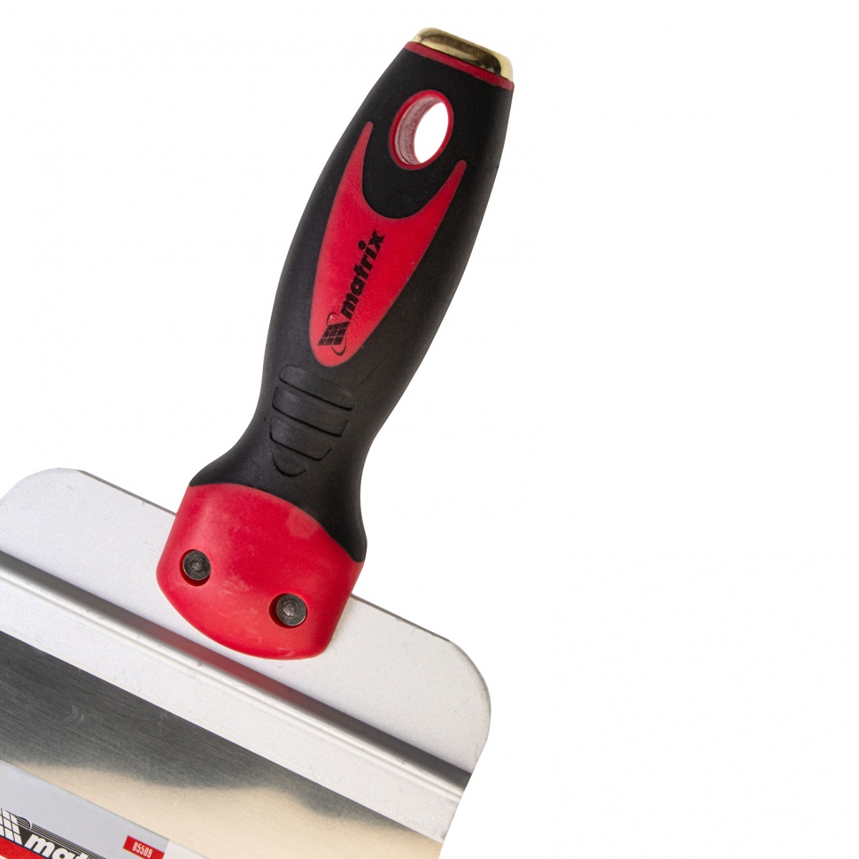 Шпатель фасадный из нержавеющей стали, 150 мм, двухкомпонентная ручка, широкое полотно Matrix (85509)