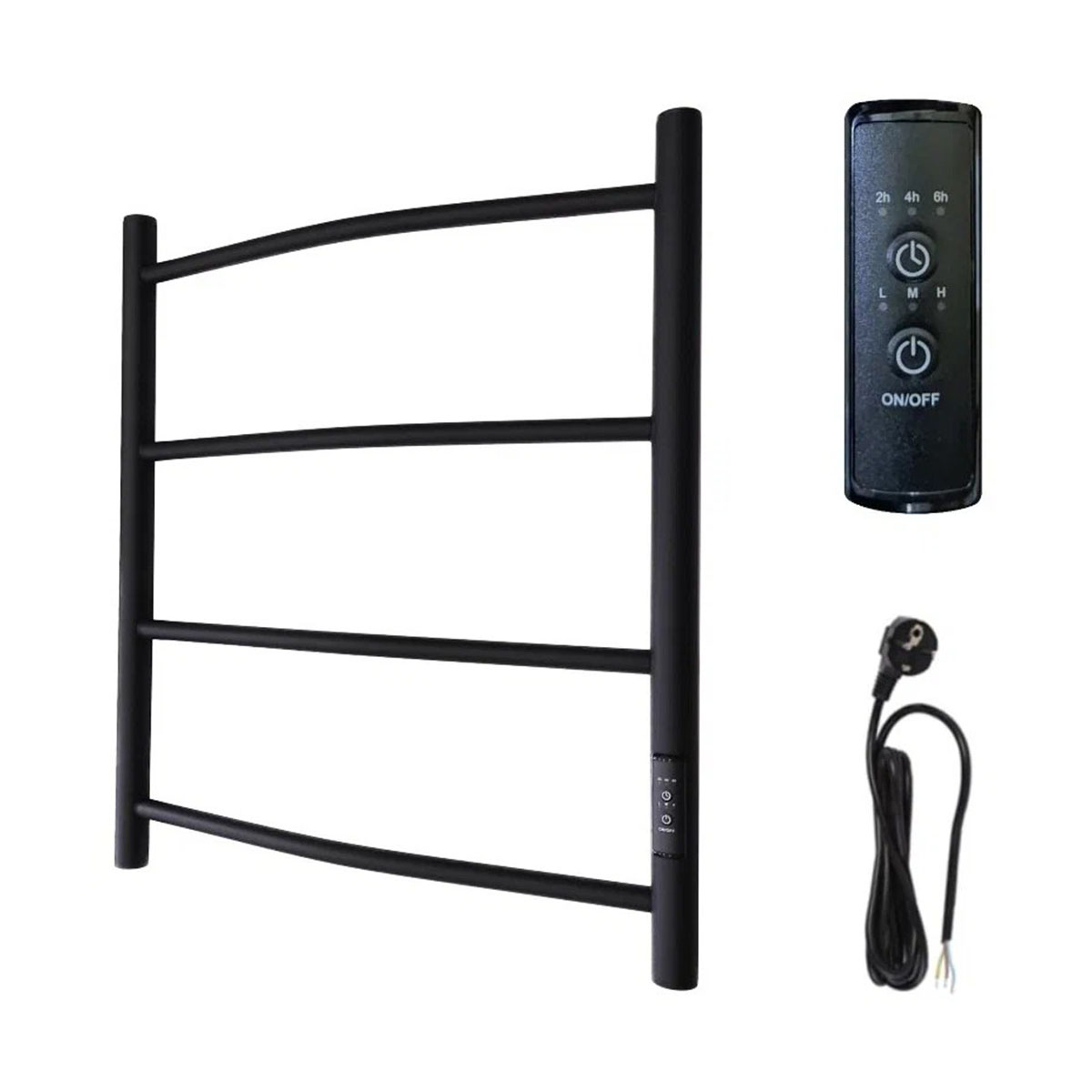 Полотенцесушитель электрич. вид 4 "ferrum" с таймером 500*800 (матовый черный) (1) "маргроид"