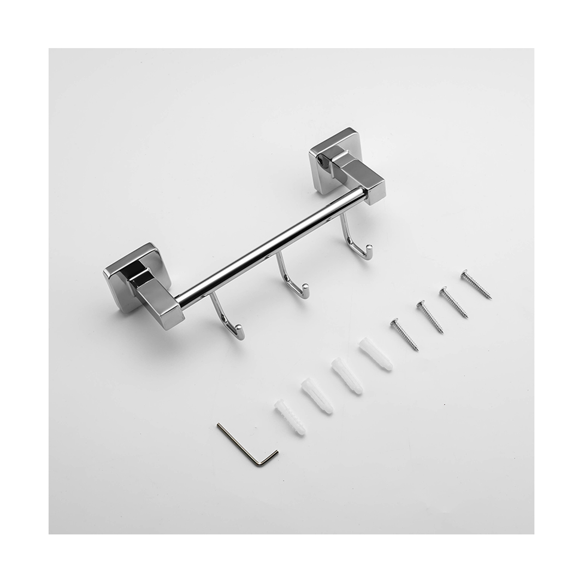 Крючок-вешалка на планке (3 крючка) r15015-3, хром (1/20/40) "frud"