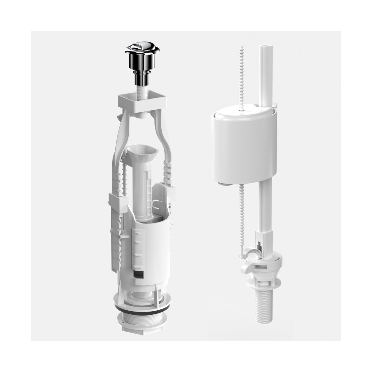 Арматура водосливная "eko 21" 2 кнопки, нижний подвод (1/18) "berges"