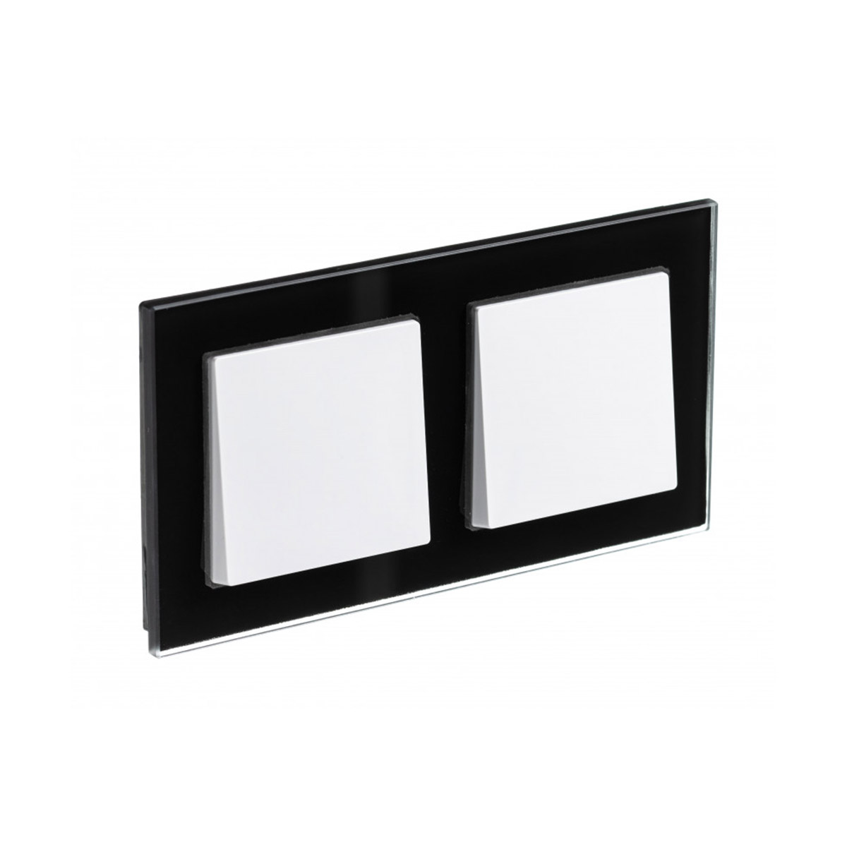 Рамка "atlasdesign nature" 2-х местн. универс., стекло, черный (1/8/16) "schneider"