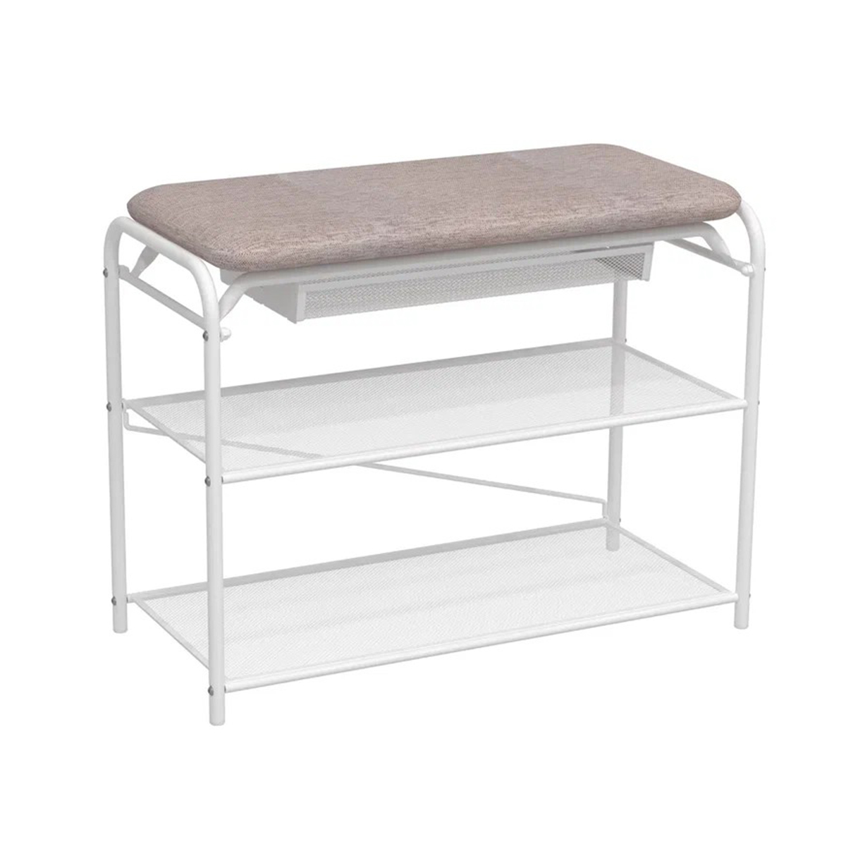 Подставка для обуви "гранада 23в" 2 полки с сиденьем и ящиком (650*300*500 мм) белый (1) пдог23в б