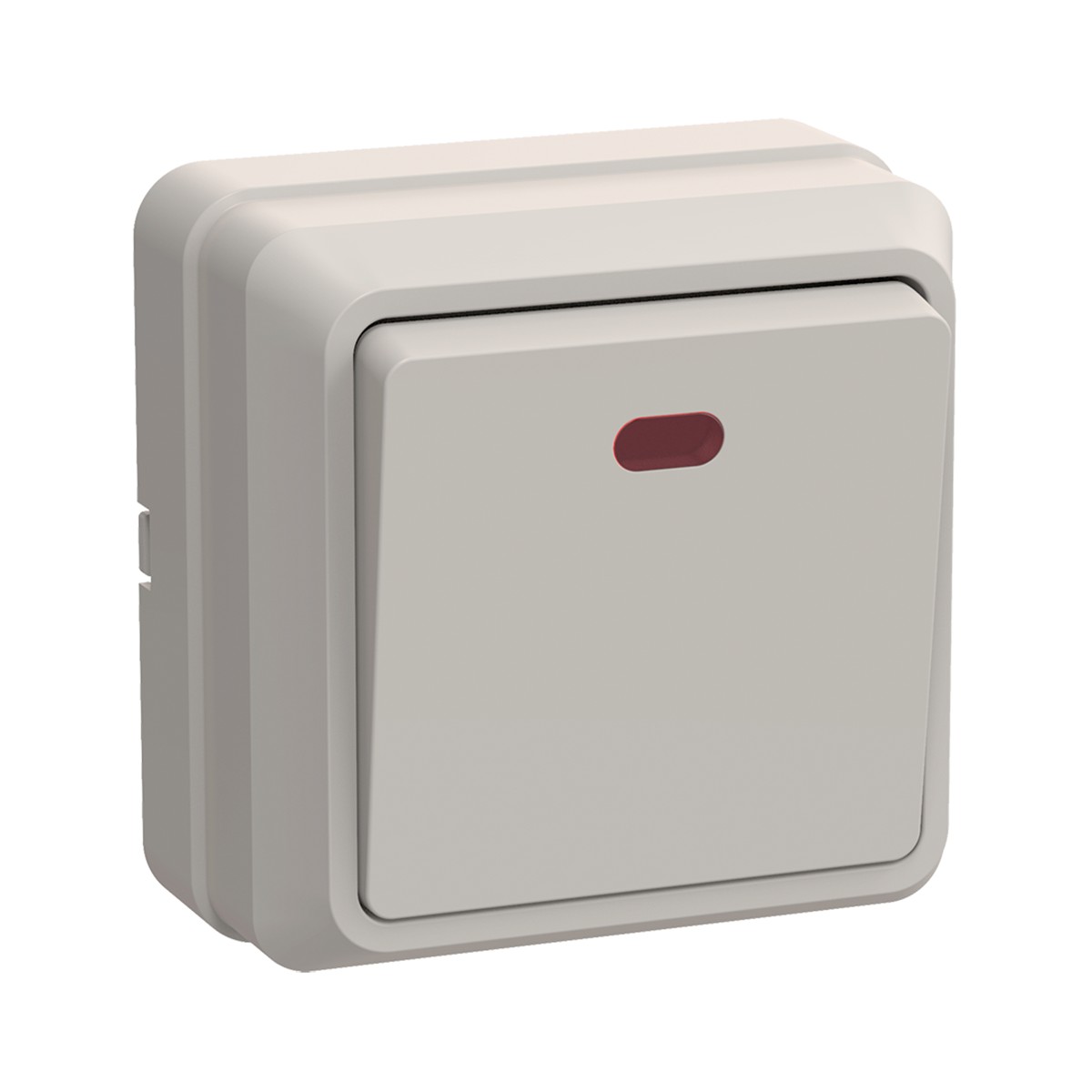 Выключатель открыт. уст. "октава" 1 кл. с индикатором вс20-1-1-окм, 10а, кремовый (1/36/432) "iek"