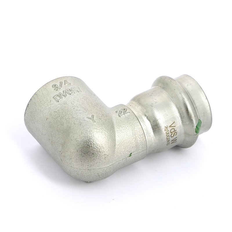 Угол пресс-В компактный 22x3/4" нержавеющая сталь Sanpress Inox VIEGA