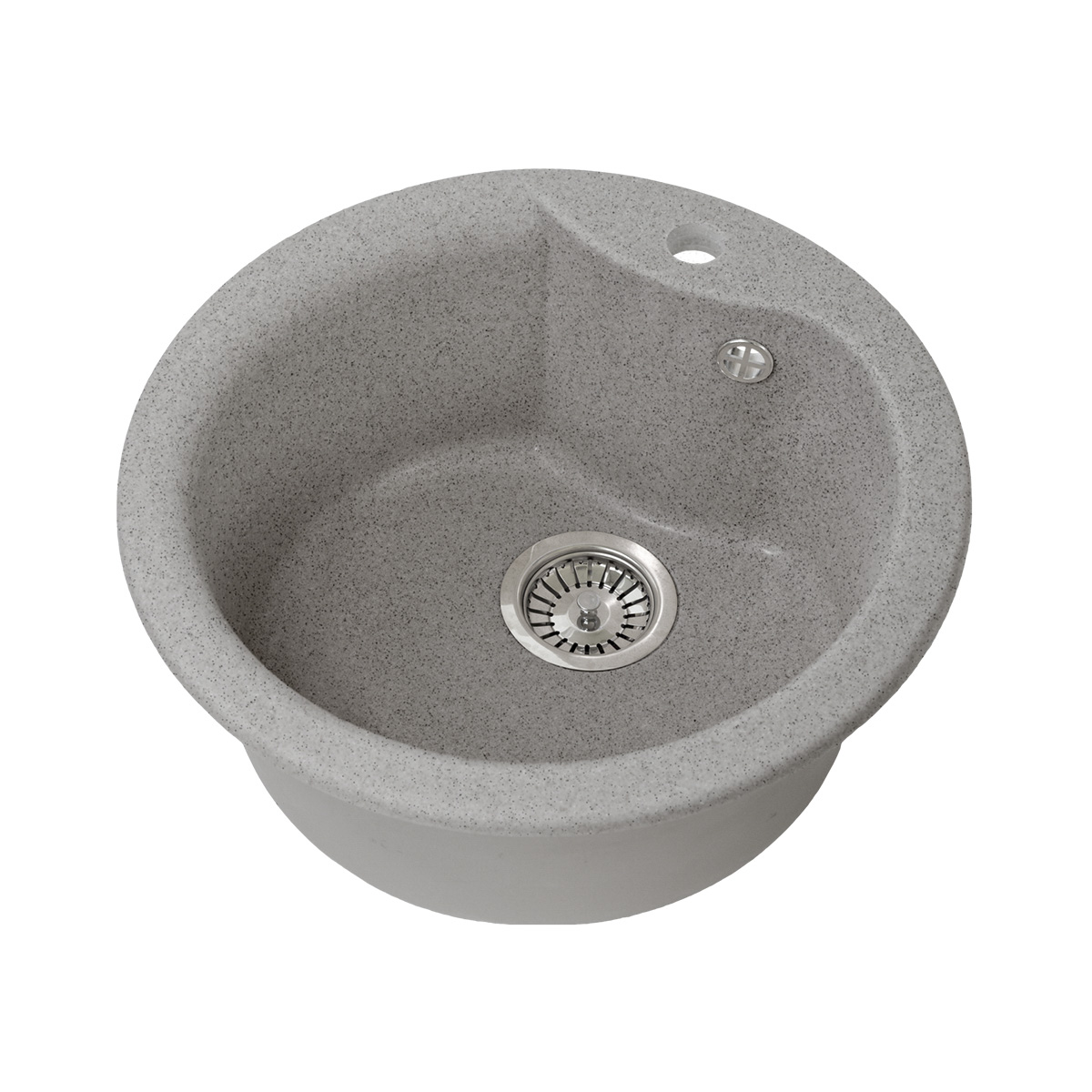 Мойка для кухни врезная искуств. камень gs-08s-309 d-480 мм темно-серая "granstones"