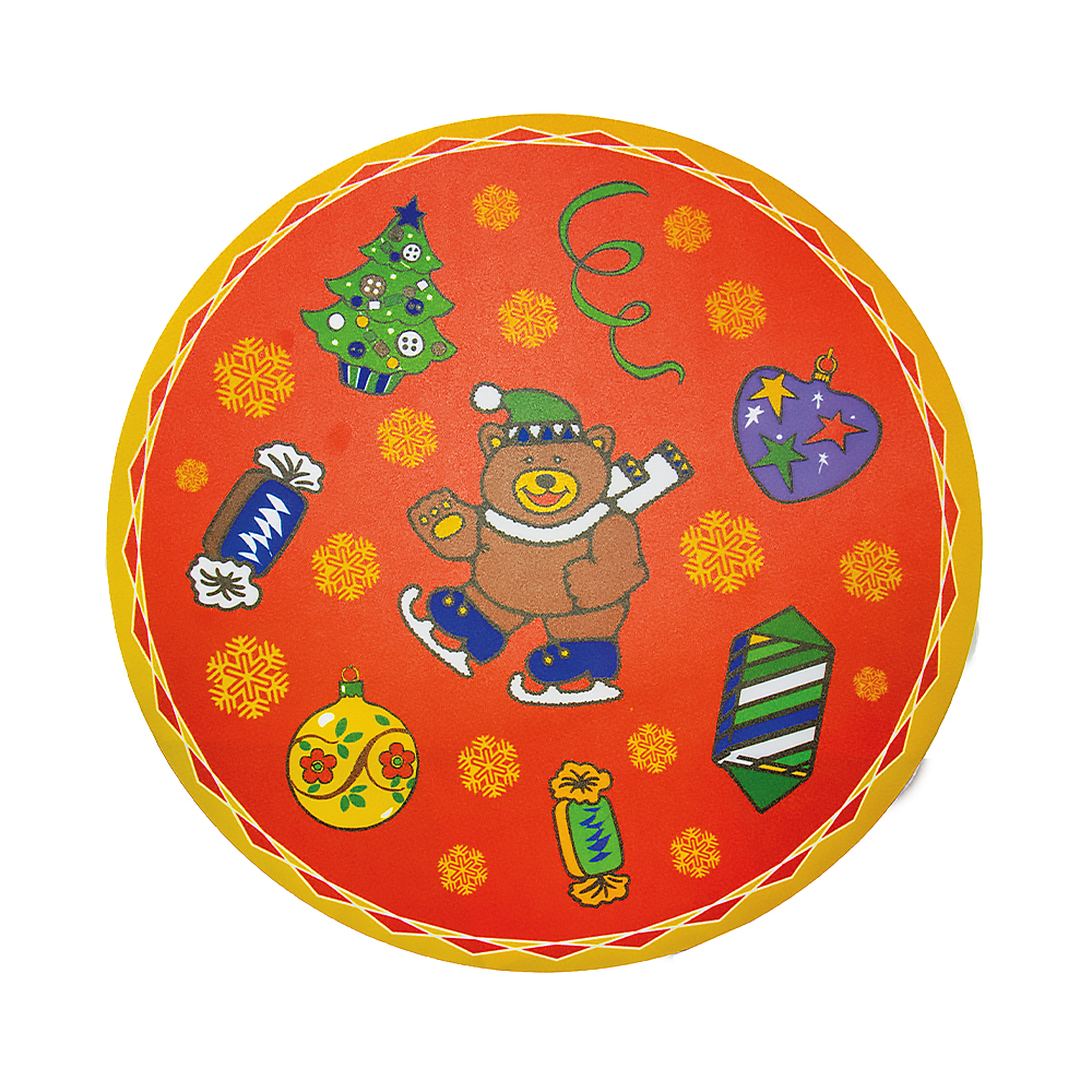 Салфетка сервировочная "новогодние шары" d=31 см полипропилен (12/240) "мультидом" 2.23