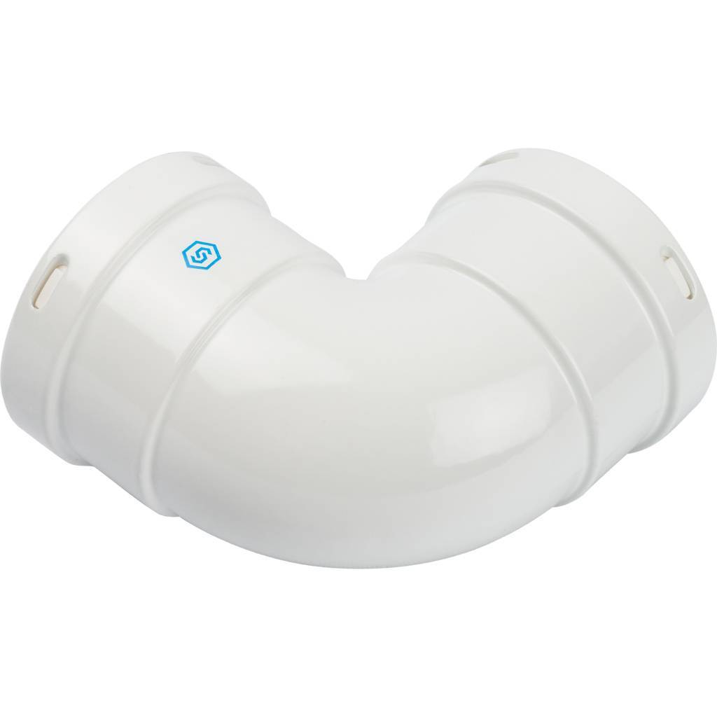 Угол 90° D=80 мм двухраструбный, для коаксиального дымохода STOUT