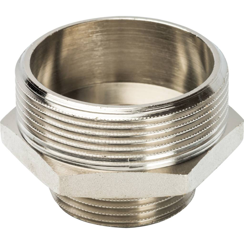 Ниппель переходной резьбовой НР 2" x 1"1/4 никель STOUT