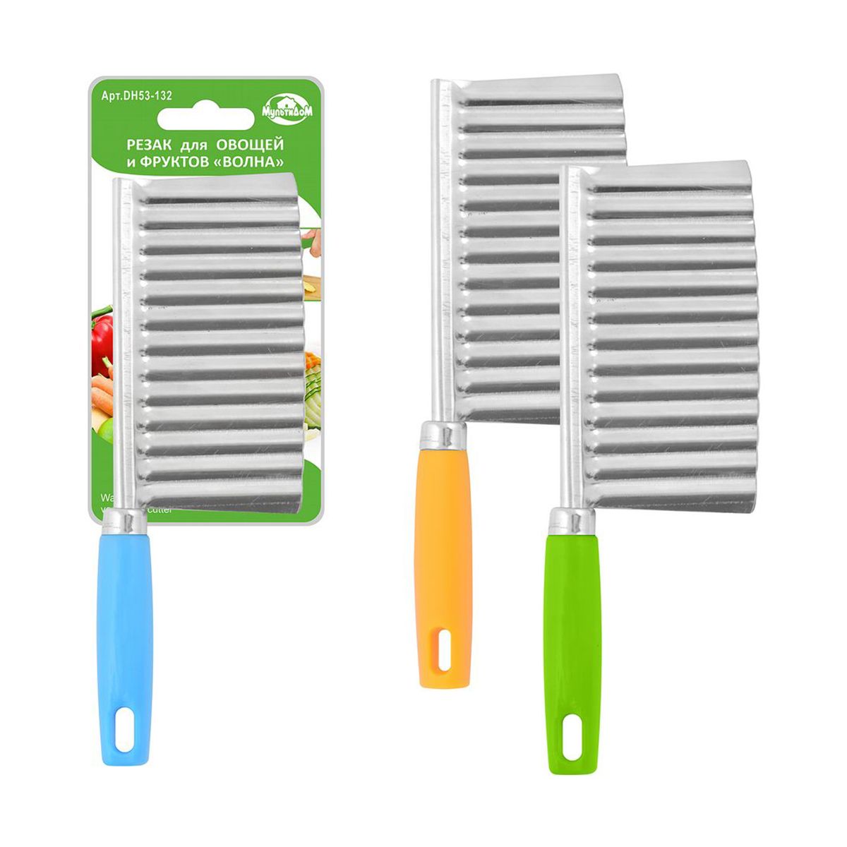 Слайсер для овощей и фруктов "волна" (12/144) "мультидом" dh53-132