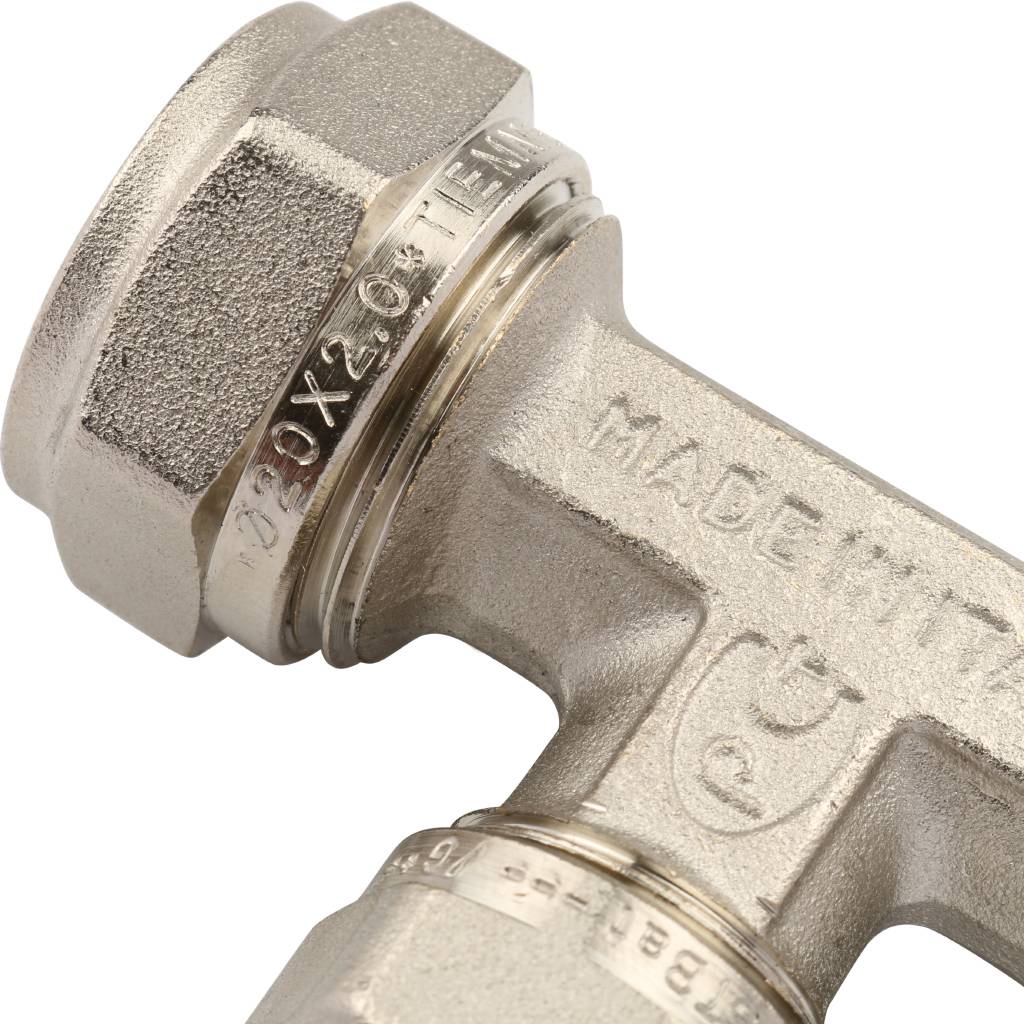 Тройник редукционный 20 x 16 x 16 под обжим TIEMME для металлопластиковых труб