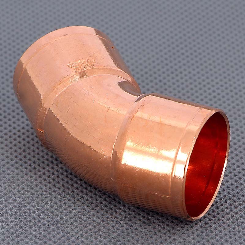 Угол двухраструбный 45° VIEGA пайка 28 мм медный