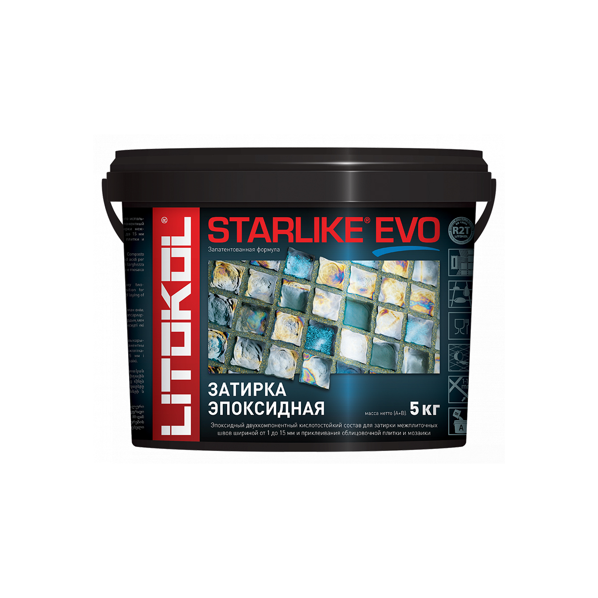Затирка эпоксидная 2-х комп. "starlike evo" s.105 bianco titanio, ведро 5 кг (1) litokol