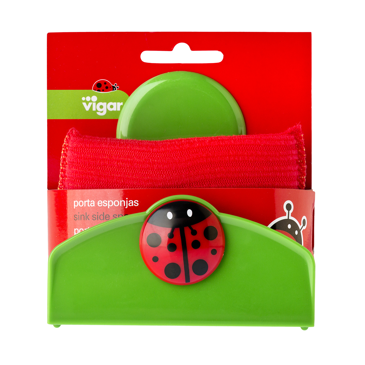 Подставка для губки на присоске + губка для посуды "ladybug" (1/6) "vigar" 3394