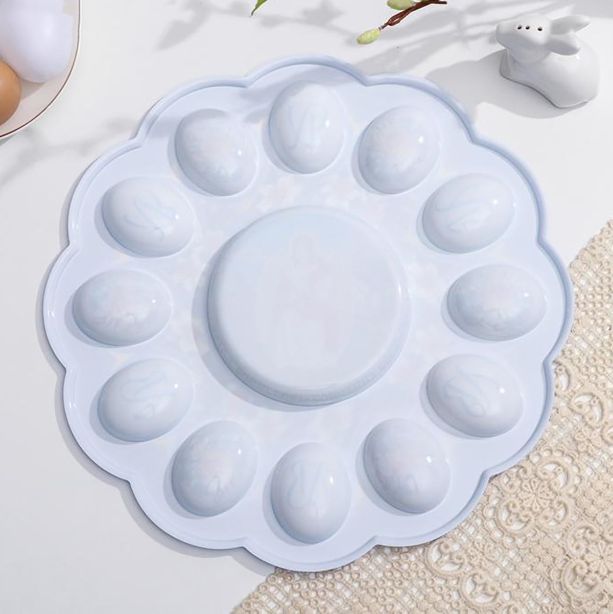 Блюдо для кулича и 12 яиц "ангел" пласт. 30*30 см (1) 5244495