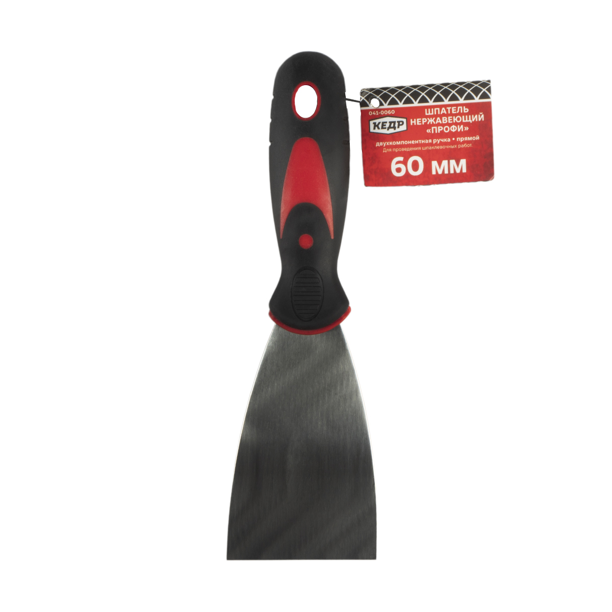Шпатель нержав. "профи"  60 мм двухкомп. ручка (12/240) "кедр"  041-0060