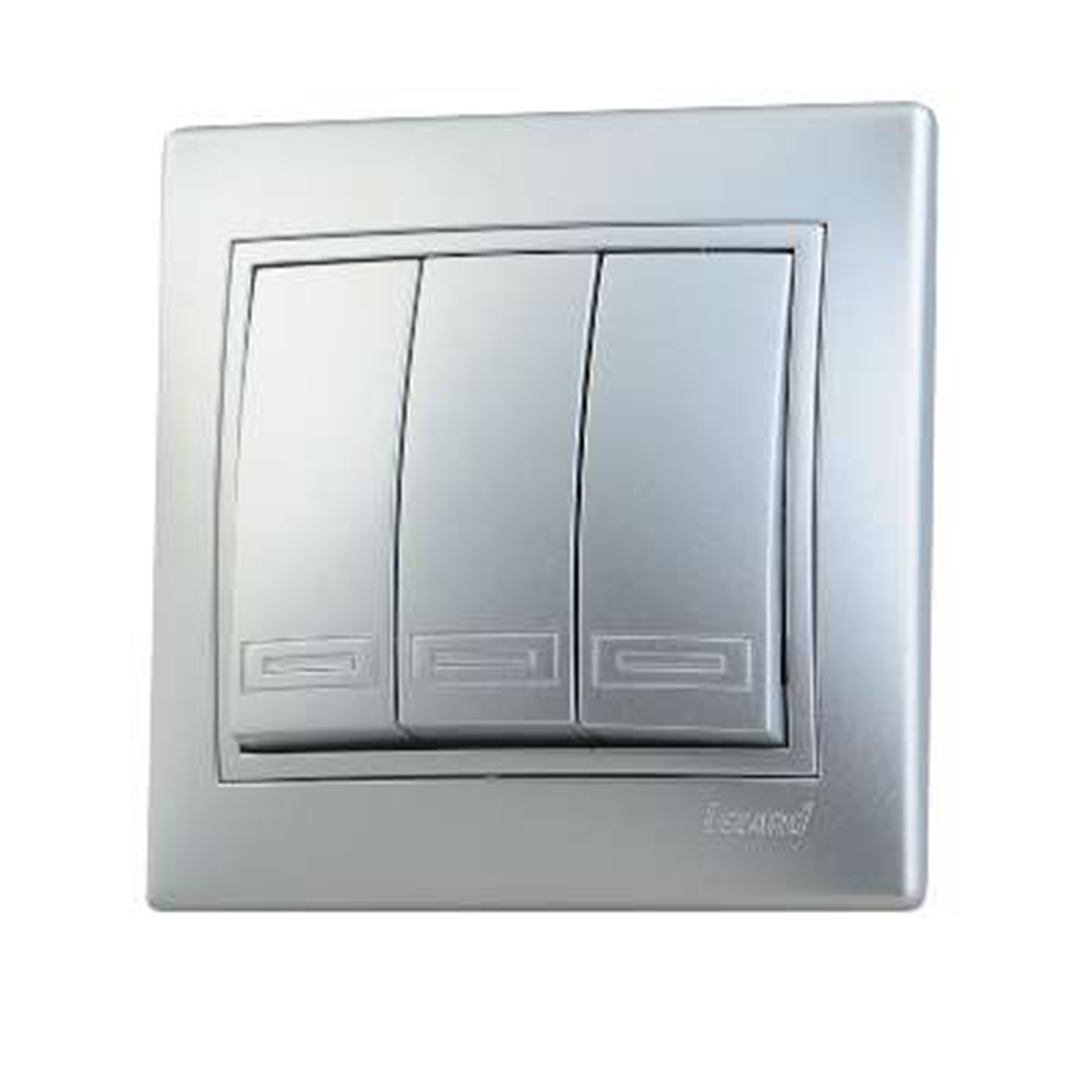 Выключатель "mira" 3-х кл., серый металлик (1/10/120) "lezard" 701-1010-109