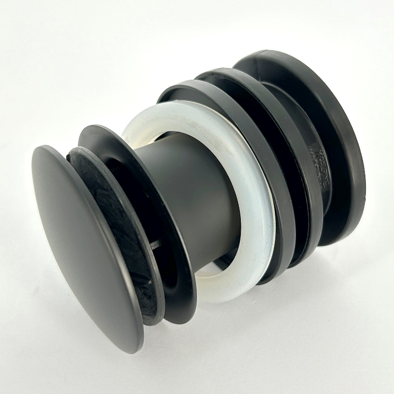 ВыпускMcALPINE 60 мм нерж. решетка с пробкой, выход 1 1/4", чёрный матовый