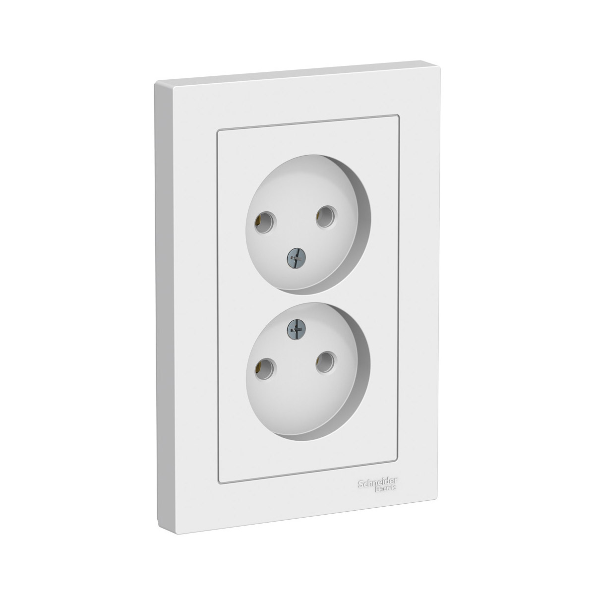 Розетка "atlasdesign" 2-х местн. 16а, белый (1/15/90) "schneider"