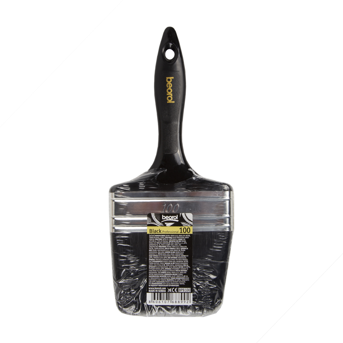 Кисть плоская "black professional" 100 х 15 мм (12/192)  "beorol"