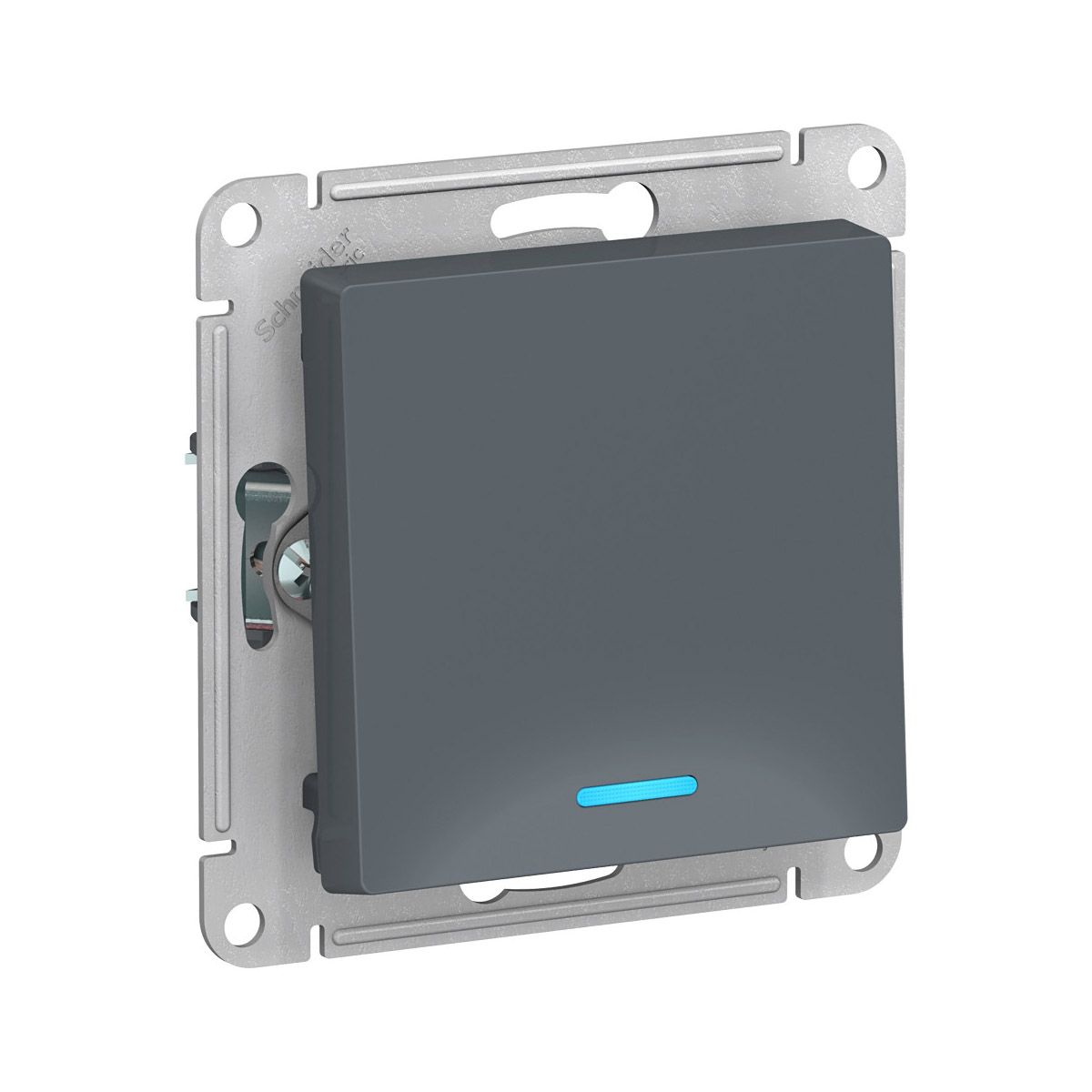 Выключатель "atlasdesign" 1 кл. с индикатором (механизм) 10а, грифель (1/10/60) "schneider"