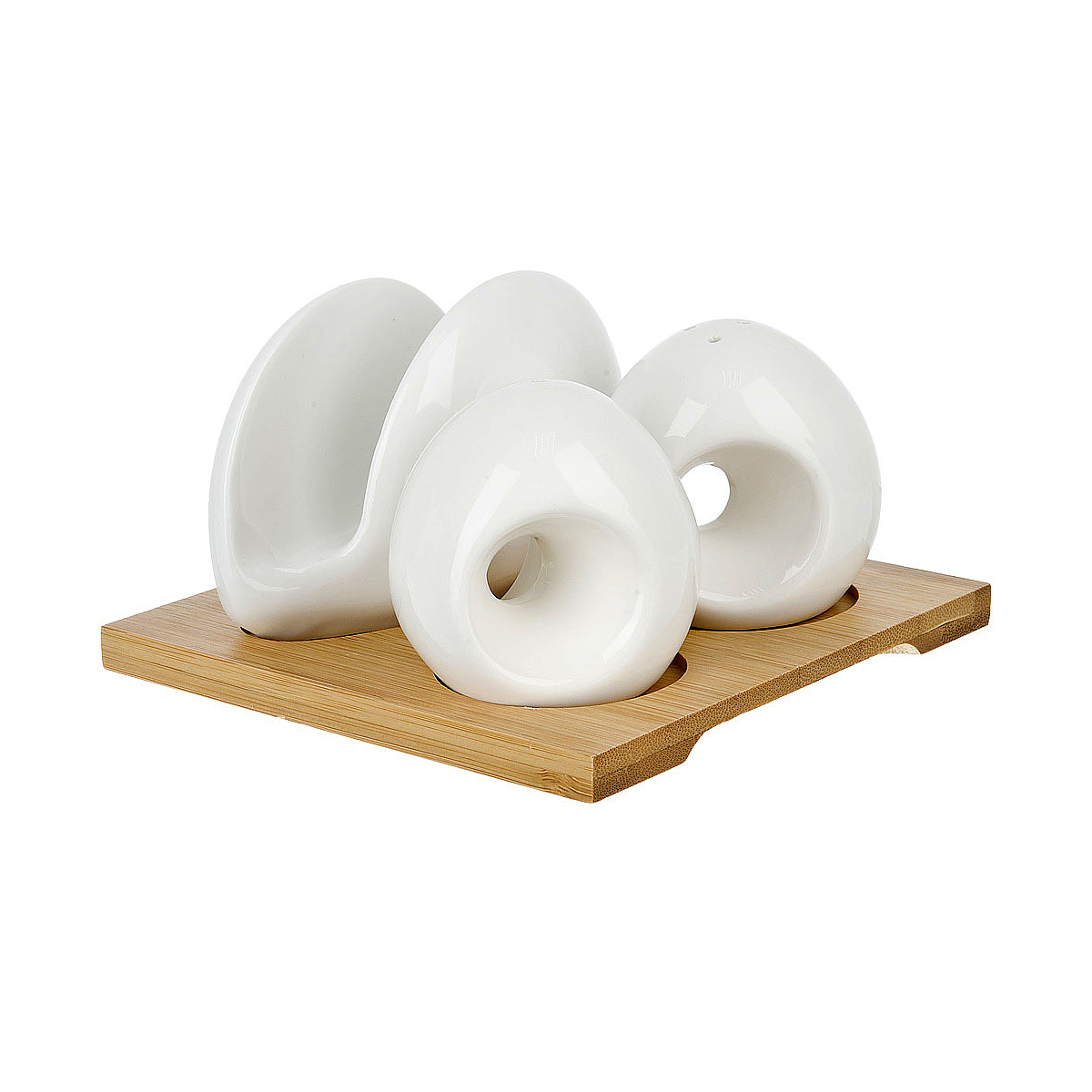 Набор на подставке (соль/ перец + салфетница) "naturel" (1/24) "nouvelle home" 2631044