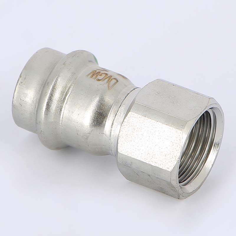 Муфта пресс-В с накидной гайкой 18х1/2" нержавеющая сталь Sanpress Inox VIEGA