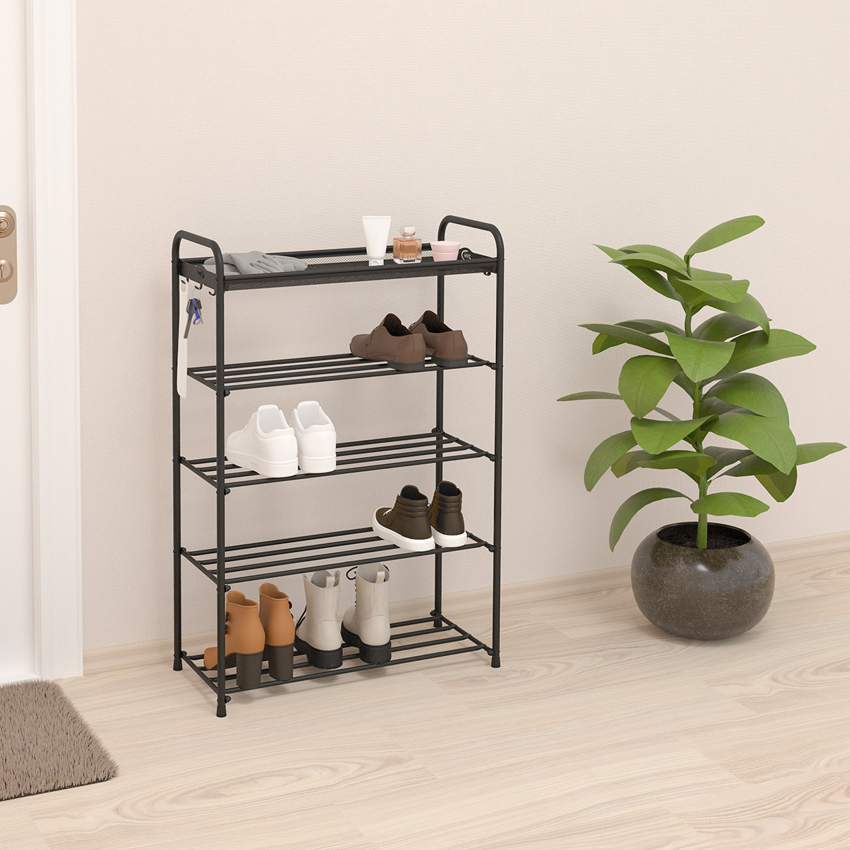 Подставка для обуви "альфа 25" 5 полок (300*650*950 мм) черный (1) пдоа25 ч