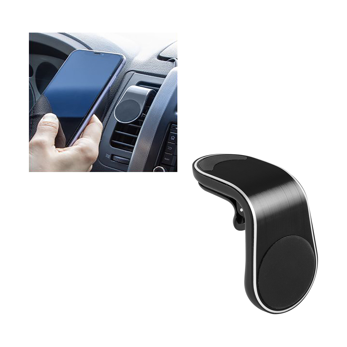 Держатель телефона магнитный на дефлектор em-004 (черный) (1/300) "energy"