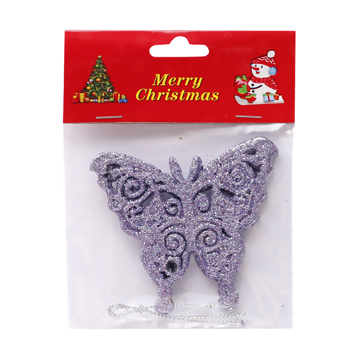 Украшение новогоднее "бабочки" 3 шт, 9*8 см, пурпурный (1/40/800) "волшебная страна"