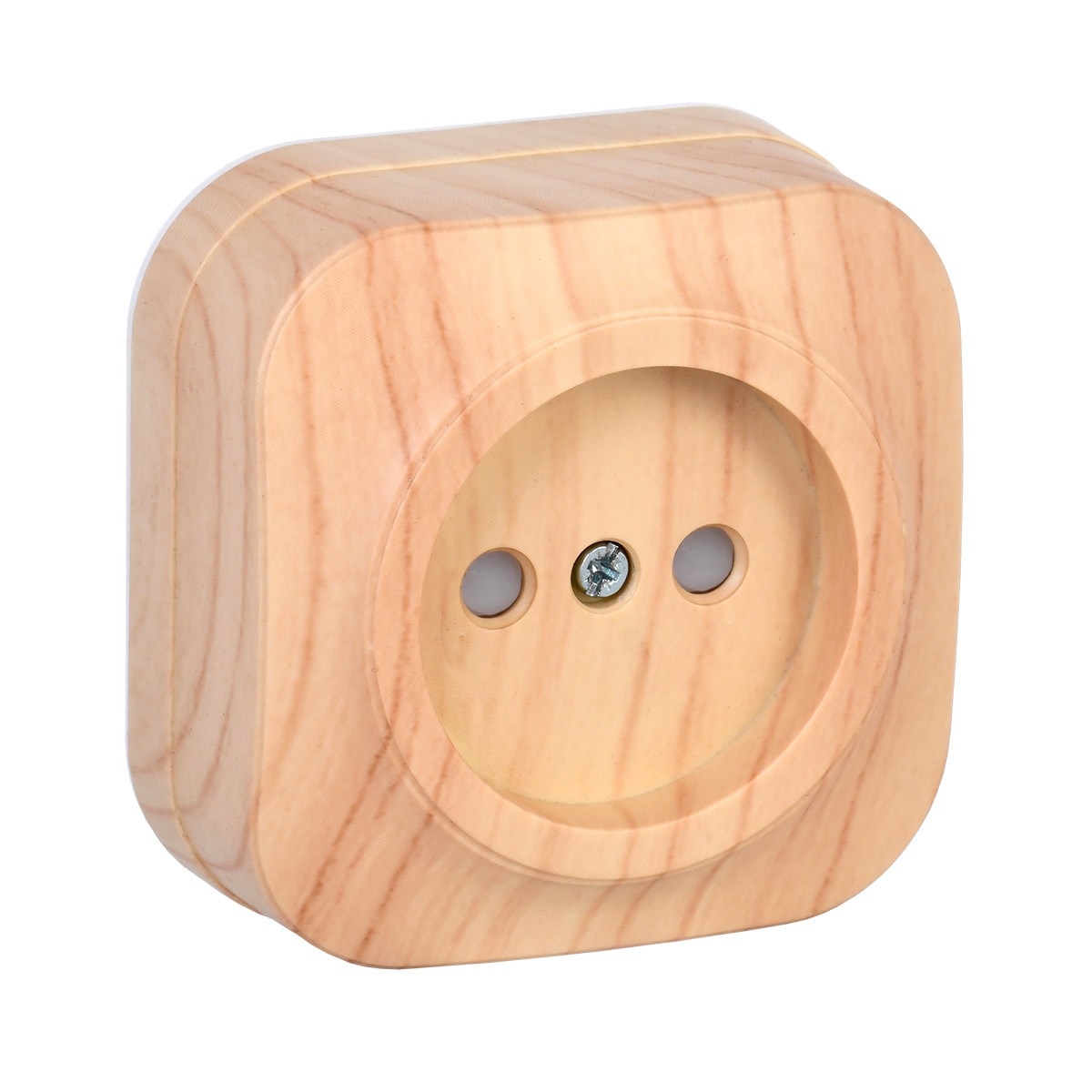 Розетка открыт. уст. "glory" 1 местн. с шторк. рсш20-2-хс, 10а, сосна (1/36/432) "iek"