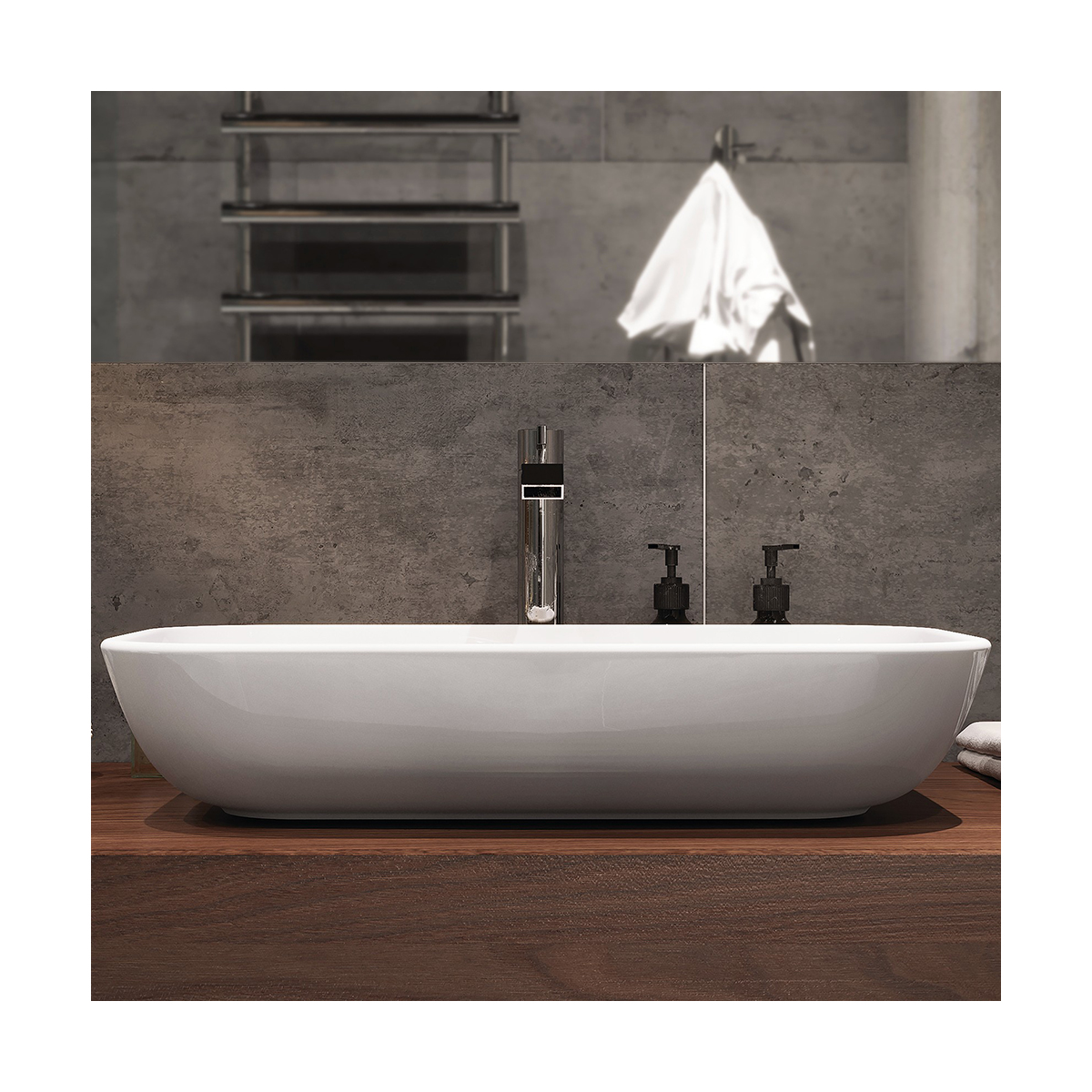 Раковина накладная "infinity 60" белая "sanita luxe"  wb.ct/infinity/60-n/wht.g/s1