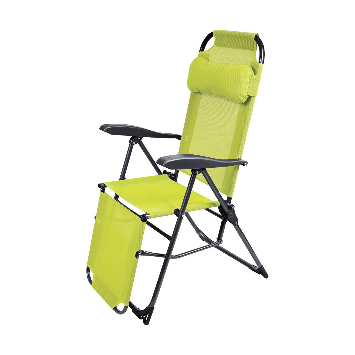 Кресло-шезлонг складное h=47 см с подножкой (лимонный) (1) к3/л  "ника"