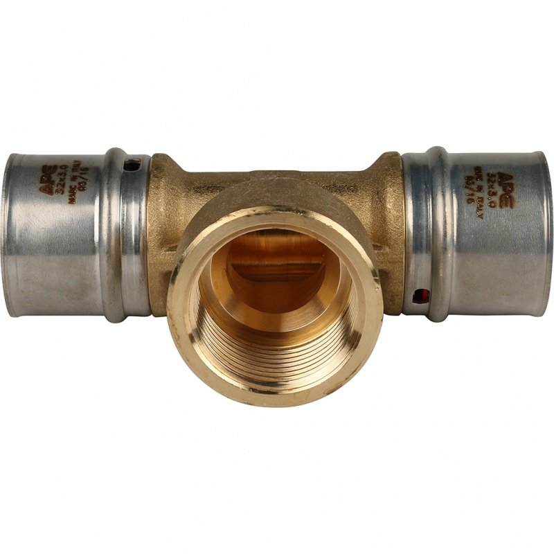 Тройник переходной под пресс 32 х 1" х 32 (ВР) STOUT для МП труб