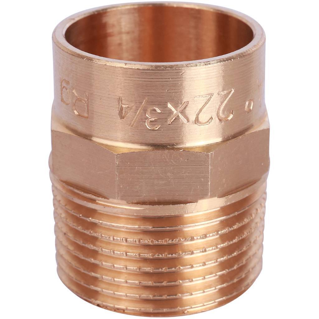 Муфта 22х3/4" переходная (НР) под пайку с наружной резьбой SANHA бронзовая 142432234