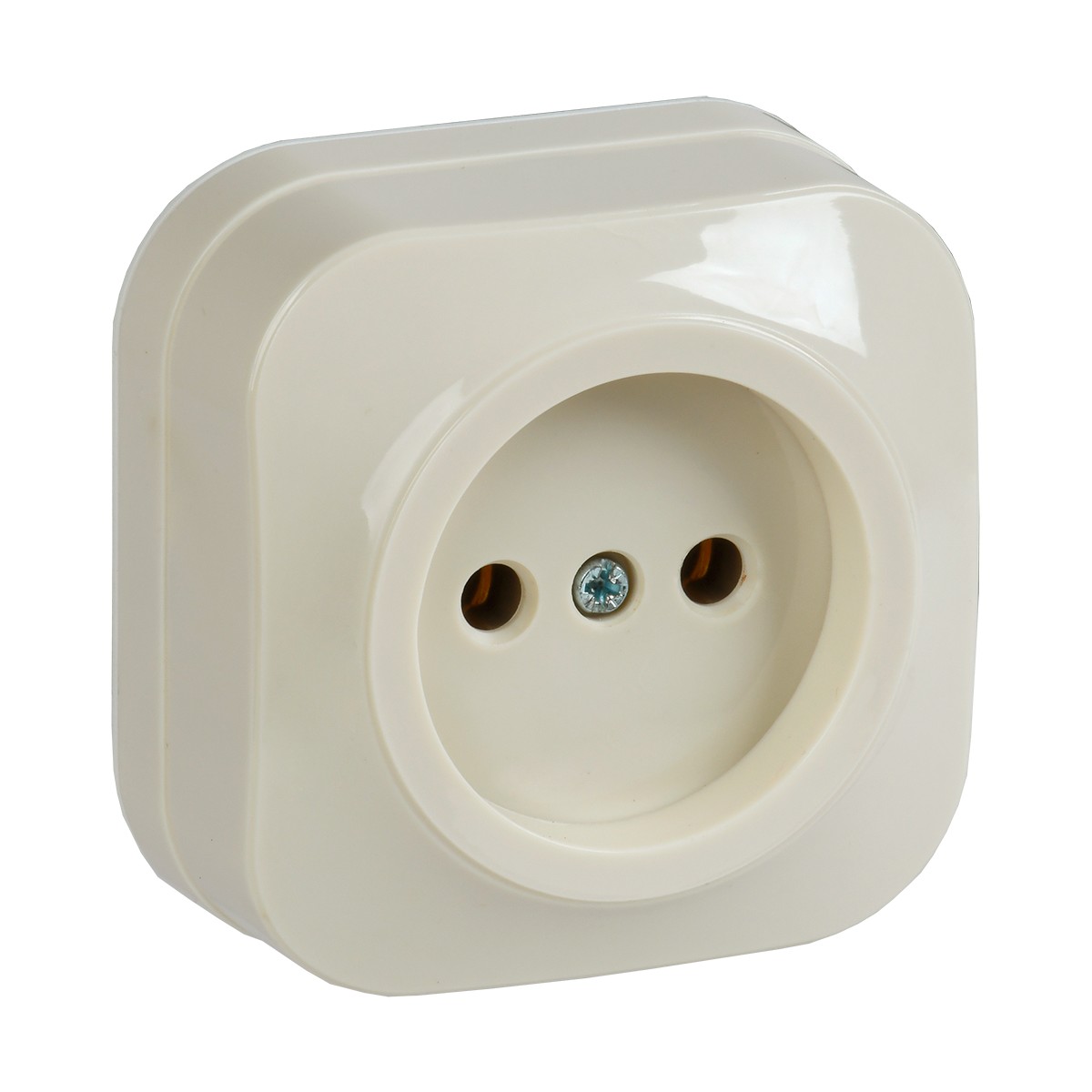 Розетка открыт. уст. "glory" 1 местн. рс20-2-хк, 10а, кремовый (1/36/432) "iek"
