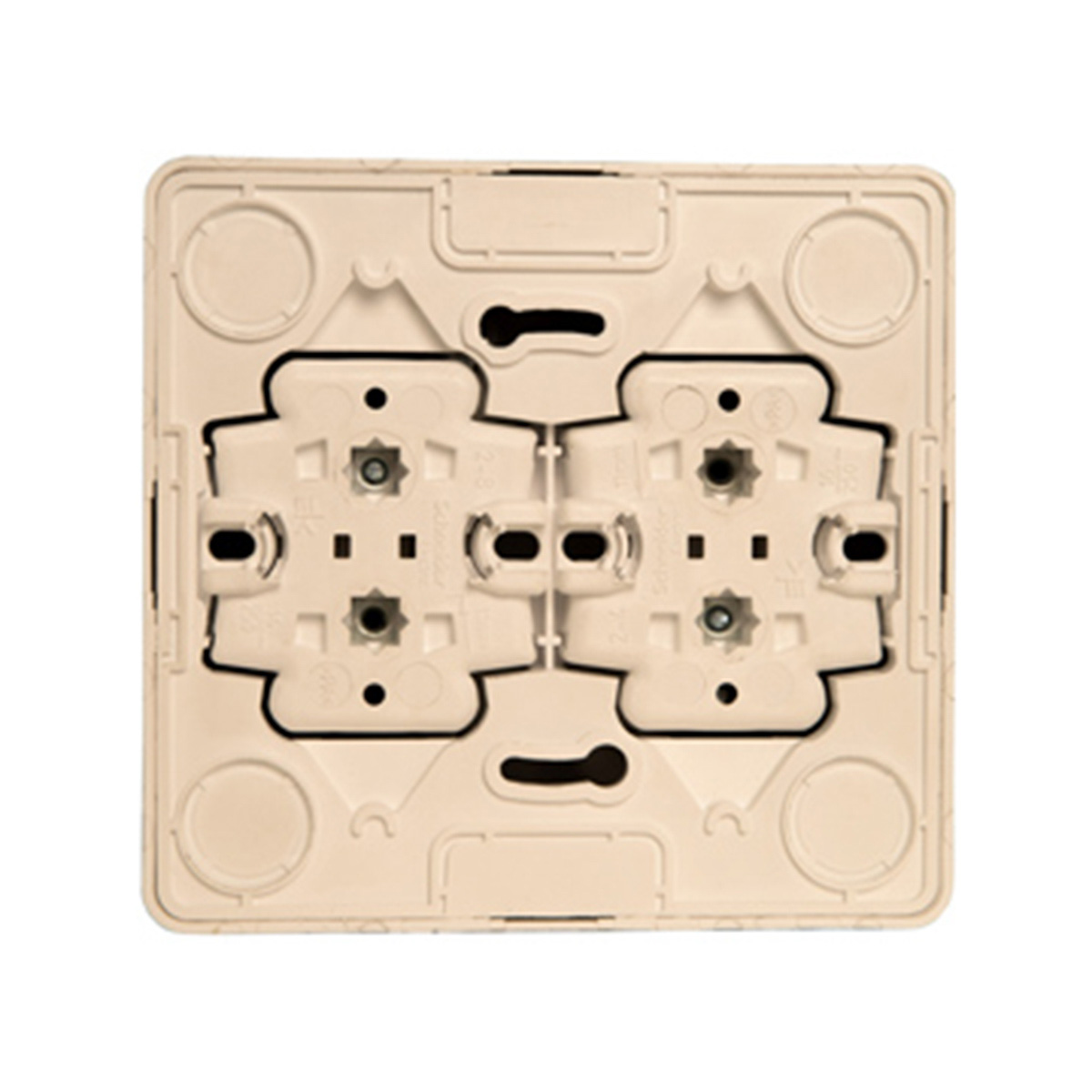 Розетка открыт. уст. "этюд" 4-х местн. с заземл, с шторками 16а, кремовый (1/5/60) "schneider"