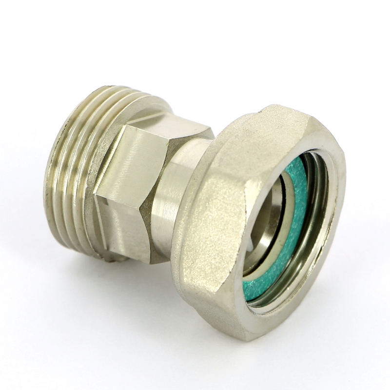 Американка для арматуры с плоской прокладкой и обратным клапаном 3/4" x 3/4" ВН никель UNI-FITT