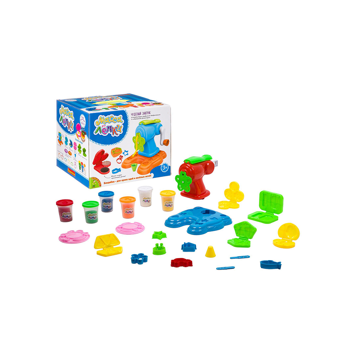 Набор с массой для лепки "чудесный завтрак" форма-трафарет 25 предм. "bondibon" вв3315