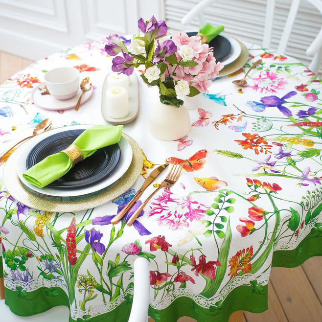 Скатерть "этель" луговые цветы d=220 см (1) 4026186