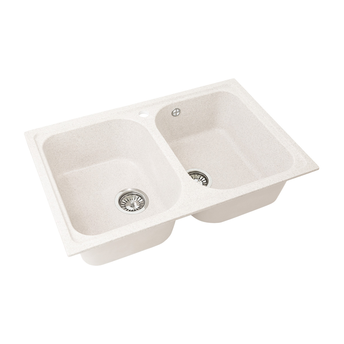 Мойка для кухни врезная искуств. камень gs-15-331 двойная 787*495 мм белая "granstones"