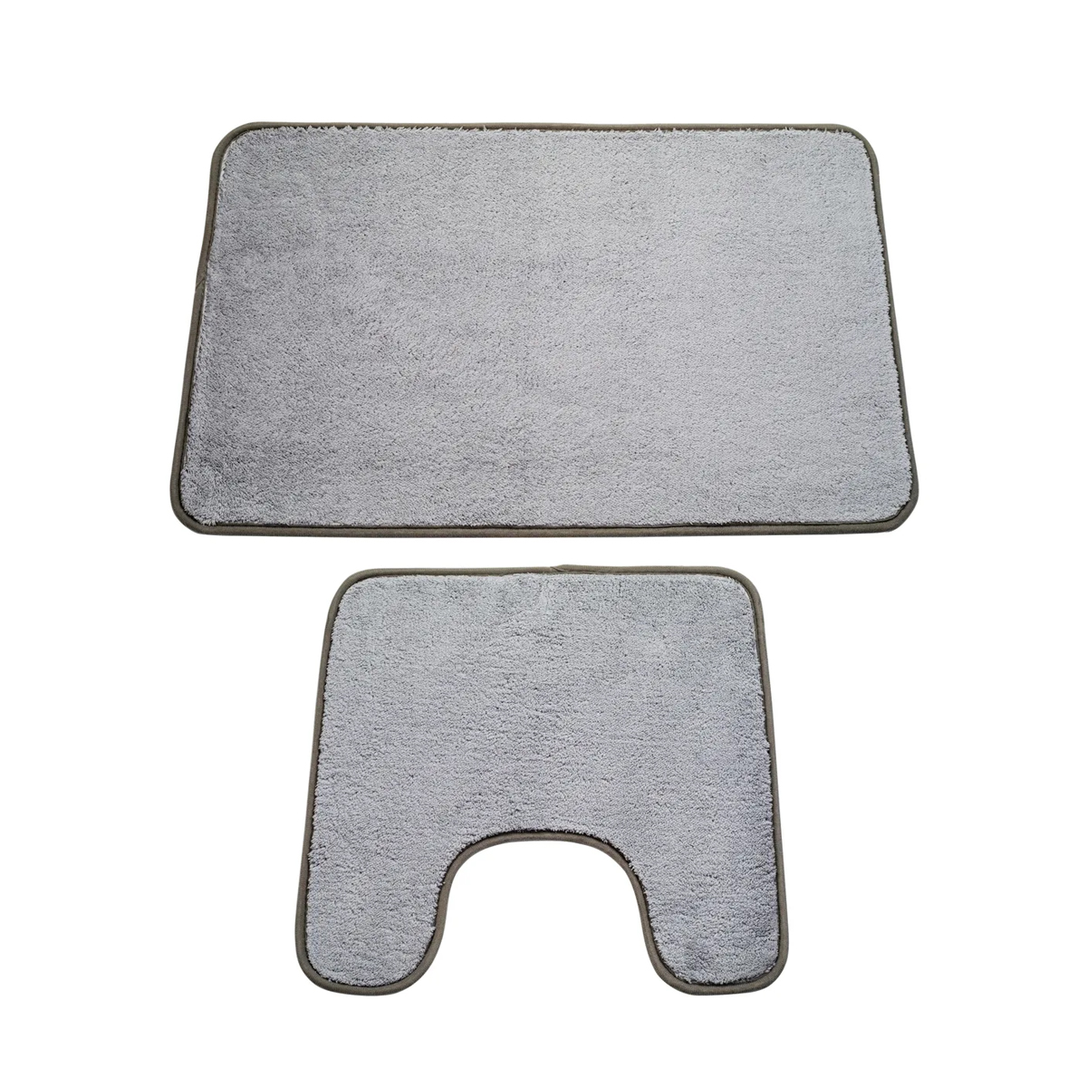 Набор ковриков для ванной "jersy" 45*70 + 45*45 см, полиэстер (серый) (1/30) "swensa" swm-1911gry-s