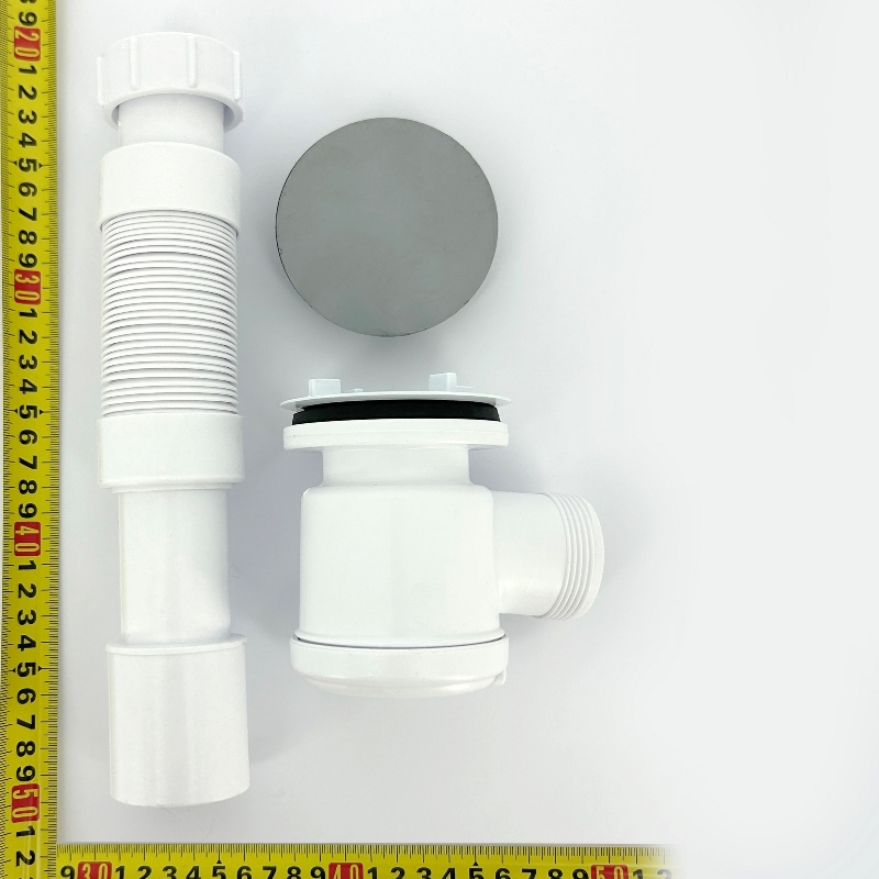 Сифон McALPINE бутылочный для поддона слив 50-75 мм пласт.вып,L 92 мм, выход 40/50 мм, гофр,хром