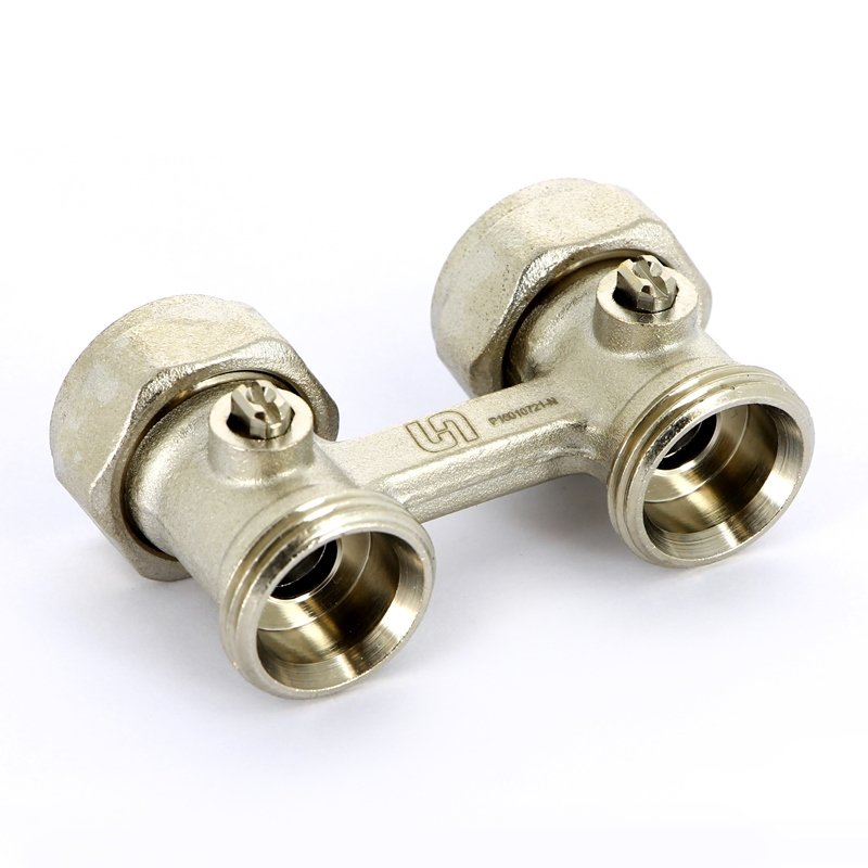 Узел прямой ВН 3/4"(пл.пр.) х3/4"ЕК радиаторный со встроенными кранами 2-трубная система UNI-FITT