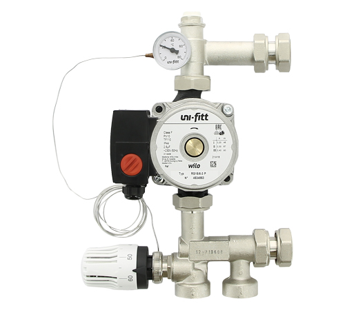 Смесительная группа UNI-FITT SOLOMIX mini c эксцентриком ВР и насосом WILO RS