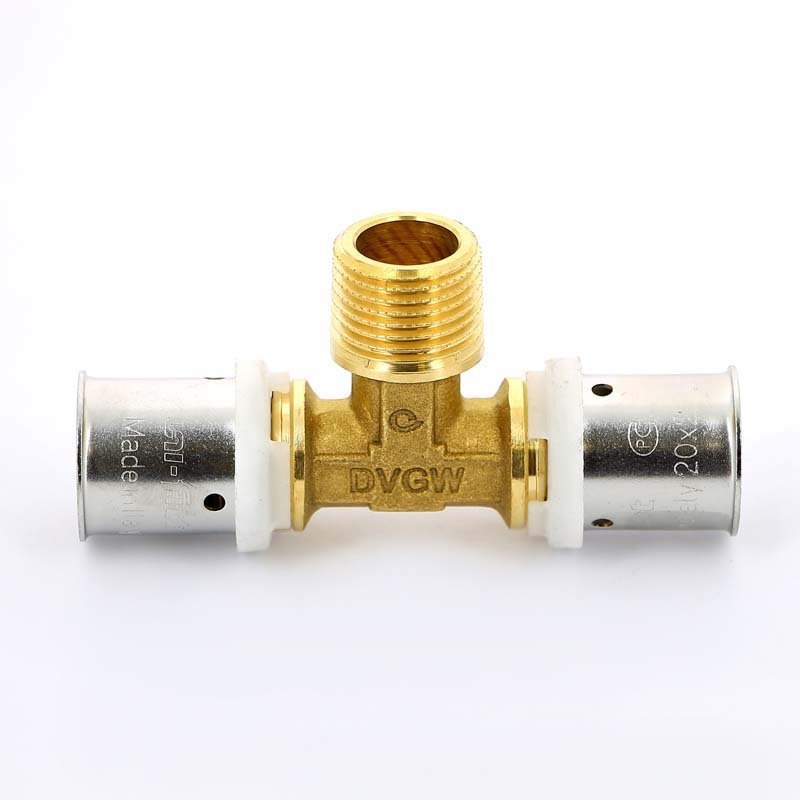 Тройник (НР) 20 x 1/2" x 20 под пресс для МП труб UNI-FITT