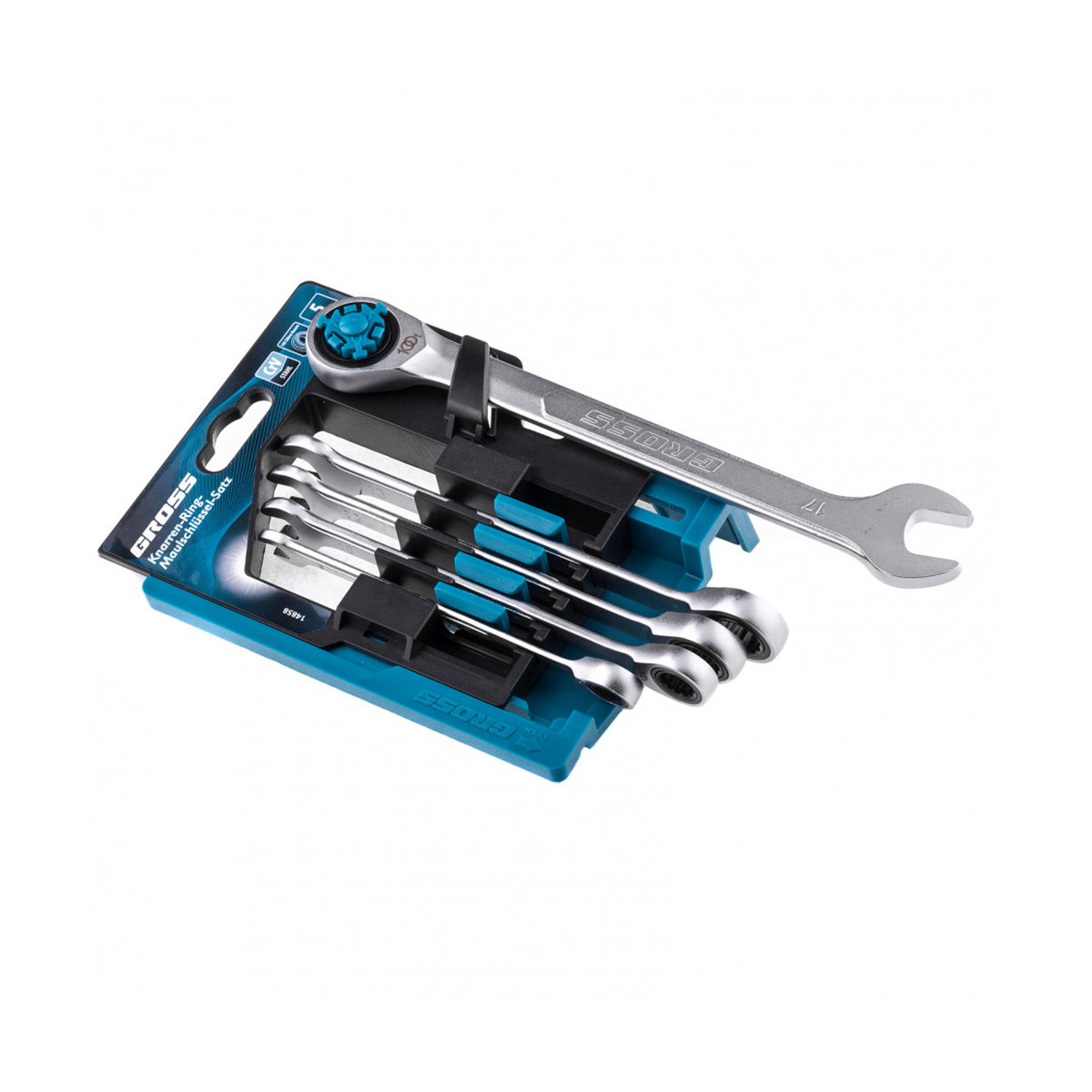 Ключи комбинированные трещоточные набор 5 шт. (8-17 мм) (1/10) "gross"