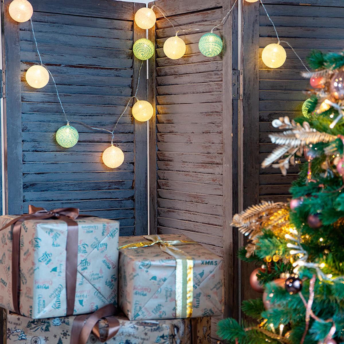 Электрогирлянда "фонарики перламутр" 3,5 м, 20 теплых ламп, шнур прозр. (1/24) "neon-night" 303-078