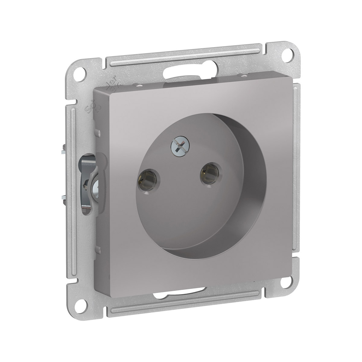 Розетка "atlasdesign" 1 местн. (механизм) 16а, алюминий (1/10/60) "schneider"