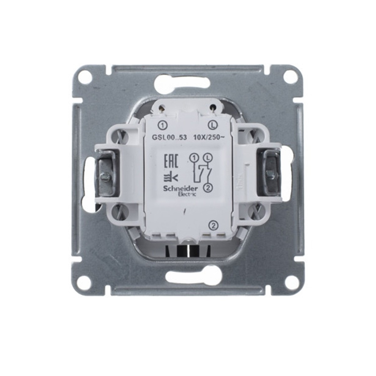 Выключатель "glossa" 2-х кл. с индикатором (механизм) 10а, антрацит (1/20/160) "schneider"