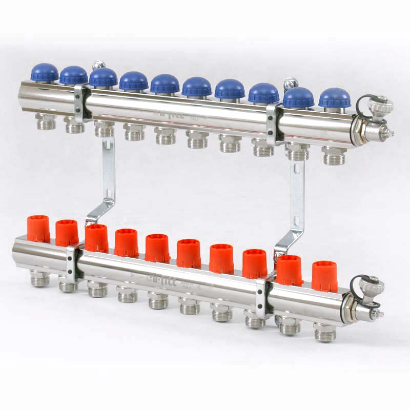 Колл. группа UNI-FITT 1"x3/4" ЕК 10 выходов с регулировочными и термостатическими вентилями